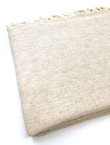 White Sand Linen Blanket