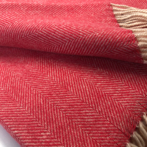 Merino Wool Plaid - Coral